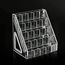 1pc Large Capacity Watercolor Pen Holder, Acrylic Compartment Pen Cup, Desk Organizer For Paintbrushes, Marker Storage Box