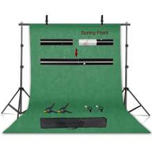 Kit de soporte de fondo de fotografía SH con sistema de soporte ajustable, fondos para estudio fotográfico, marco de pantalla verde Chromakey - Verde normal - Ver 12