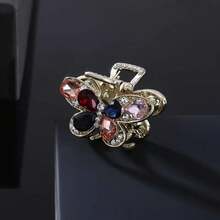 Single Elegant Butterfly Hair Clip, Inlaid With Shiny Rhinestones And Colorful Gemstones - Women's Rectangular Hair Claw Clip, Suitable For Daily And Formal Occasions, Firmly Securing Hair Accessories, Hairdresser Gift, Fashion Accessory, Rhinestone Embellishment, Women's Fashion - Hồng - Xem 3