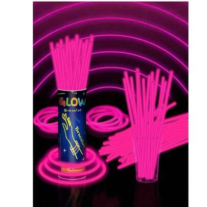 50/100pcs 8-Inch Pink Glow Sticks, High Quality Super Bright Glowing Sticks, Luminous Art Sticks, Lighting Decorations, Glow-In-The-Dark Effect, Sustained Glow For 8-12 Hours, Add Radiance To Parties, Can Be Used To Make Bracelets, Necklaces, Neon Lights, Wedding Party Glow Sticks, More Vibrant Glow Sticks