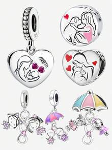 1颗时尚心形吊坠珠，适合女士手链、手镯DIY饰品制作及日常配饰装饰，适合女孩佩戴 - 串珠 - 查看 1