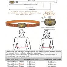 Western Cowboy-Belts For Men Big-Buckle Longhorn-Bull PU-Leather Rodeo Cowgirl-Belt Engraved Floral - Waist 25-38" - Browncarvedbull - 查看 5