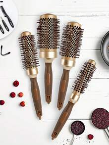 1pc/Hair Comb - Professional Hair Styling Comb, Curly Hair Styling, Slouchy Person Round Hair Brush, Round Rolling Hair Comb - Multicolor - View 3