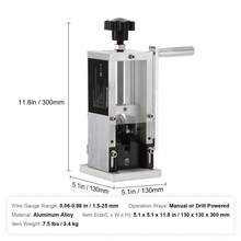 Pelacables manual , pelacables de cobre de 0,06''-0,98'' con manivela manual o taladro, referencia de profundidad de pelado visible, pelador de alambre con marco de aluminio portátil para reciclaje de chatarra de cobre - 0,06''-0,98'' - Ver 7