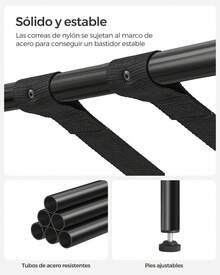 SONGMICS Estante de Equipaje, Juego de 2, Soporte para Maletas con Estante, Dormitorio, Hotel, Soporta hasta 50 kg, 69 x 38 x 52 cm, Negro - Negro - Ver 5