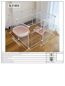 Large Indoor Pet Fence, Freestanding Cat Cage Dog Playpen With Spacious Area, Modular Assembly Cat Crate - Multicolor - View 24