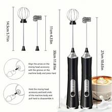 USB Rechargeable Electric Milk Frother, 3-Speed Mini Milk Foamer Drink Mixer For Coffee, Matcha, Latte, Cappuccino, Hot Chocolate, 600mAh - Multi-color Milk Frother - View 6