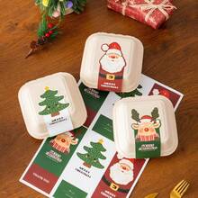 15pcs Christmas Sealing Stickers, Long Label Stickers For Gift Decoration, Baking Accessories For Cake, Cookie, And Candy Packaging Box Sealing, Self-Adhesive Stickers For Gift And Cake Box Decoration, Holiday Props Decoration, Christmas Atmosphere Decoration(The Style In The Picture Will Be Sent Randomly)