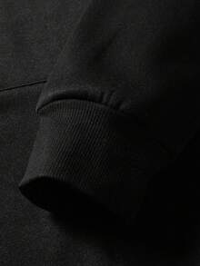Men's Heavy Mechanic Patterned Hooded Sweater-Garage Work Clothes With SP Printing And Engine Design, Hooded  Pocket With Drawstring, All-Season Leisure Pullover Suitable For Car Enthusiasts (Machine Washable)-Car-Themed Clothing Printed Before And After, Loose Version, Fashionable Men's Sweatshirt Suitable For Daily Wear, Men's Car Wind Sweater. - màu đen - Xem 2