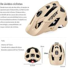 FINYQBET Casco de Bicicleta Ultraligero para Adultos, con Visera Extraíble y 13 Ventilaciones, Ajustable para Ciclismo de Montaña y Urbano (56-62 cm(Beige) - Tipo 2 - Ver 6