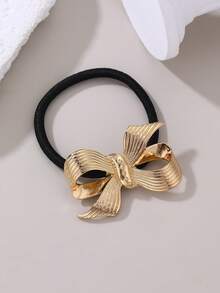 1 Stück/3 Stücke Damen Metall Luxus Schleife Haarschmuck Haargummis, geeignet für Sommer Strandurlaub passende Haargummis Haargummis Haargummis Haargummis, goldenes Haarstück, Haargummis, Geschenke Haarschmuck Gummibänder - Gold - Übersicht 5