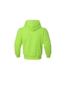 Men's Autumn And Winter Tops, Men's Fleece Jackets, Simple And Pure Color, Thickened Fleece, Warm In Winter, Windproof When Going Out - 螢光黃 - 查看 4