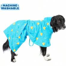 Barkbox Premium Absorbent Hooded Dog Bathrobe Towel Quick Drying Pet Towel For Bath And Beach Trips Luxurious And Soft Blue Rubber Duck Dog Bathrobe Large