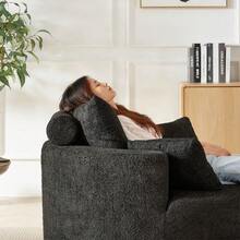 Chenille-Schaumstoff-Einzelsessel, keine Montage erforderlich, flauschiger moderner Schlafsessel für Wohnzimmer, Schlafzimmer, Lounge und Vorführraum