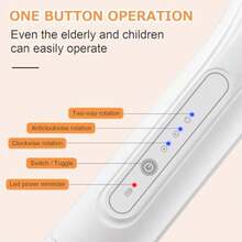 QY-  Body Brush Rechargeable Back Scrubber For Shower Exfoliating Bath Brush Long Handle For Shower Lotion Applicator For Back Silicone Body Scrubber With 6 Shower Brush Heads -0085 - White - View 4