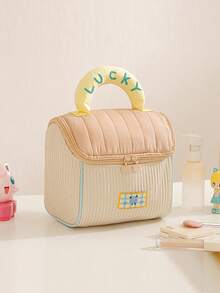 可爱小屋造型毛绒大容量化妆包，撞色设计，防水旅行洗漱包，礼品化妆包，化妆袋，洗漱包，旅行必备，邮轮必备，度假必备，男女通用旅行收纳盒，节日必备，女士礼物 - 彩色 - 查看 8