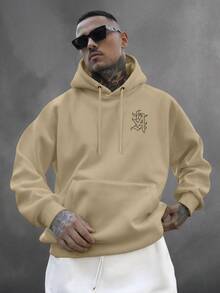 Men Hoodies - 米色 - 查看 1