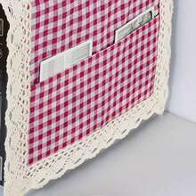 Ciliu 2-In-1 Microwave Dust Cover With 2 Side Pockets, All-In-One Aesthetic Kitchen Decor & Organizer, Waterproof Universal Cover For Countertop - New Red Grid - View 3