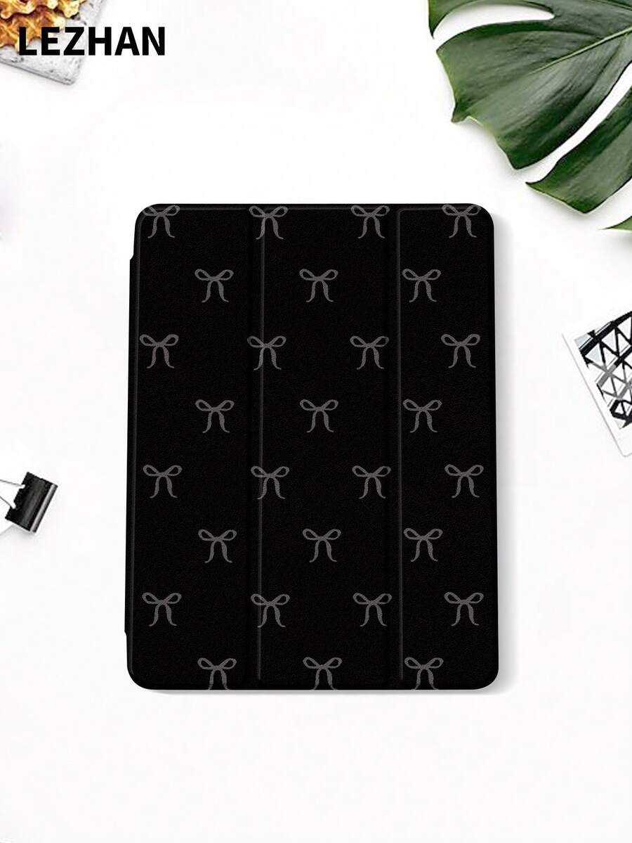 1 件蝴蝶结印花扁平保护壳，兼容 iPad 10.2 英寸、iPad Pro 11 2021/2020/10th Gen、iPad Mini 4/5/6、Galaxy Tab A8 10.5 英寸 2022、Matepad 10.4/Tab，带铅笔槽，防摔，平板电脑支架保护套