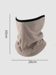 New Autumn And Winter Wave-Pattern Fleece Vertical Stripe Cycling Mask For Men And Women, Multifunctional, Windproof, And Warm, Perfect For Cycling, Skiing.