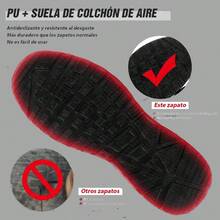 Zapatillas deportivas de hombre de estilo casual con cordones, ojales metálicos y suela acolchada, de unicolor y estilo cargo - Azul Marino - Ver 5