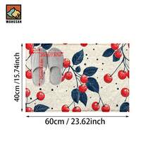 1 pezzo Zerbino antiscivolo con motivo a ciliegie, zerbino in super fibra antiscivolo, adatto per decorazioni di feste e festival, cucina, bagno, sala da pranzo, camera da letto, può essere regalato