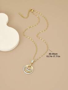 1 chiếc vòng cổ thép không gỉ hình tròn hai tông màu đính đá toàn bộ thời trang dành cho nữ, trang sức vàng và bạc, vòng cổ, trang sức, quà tặng cho người yêu, bạn bè, sinh nhật, tiệc tùng, kỳ nghỉ hè - Vàng - Xem 3