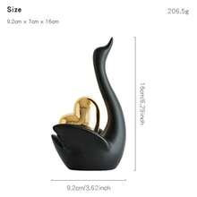 1/2pcs Love Swan Figurines, Luxury Modern Home Decor Accessories, Unique Artistic Ceramic Swan Statue For Living Room, TV Cabinet, Wedding, Valentine's Day Gift - Multicolor - View 9