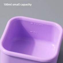 KUNT 1个100毫升方形纯硅胶食品储物容器，调味品、沙拉酱、番茄酱保鲜容器，大号果冻硅胶冰格 - 彩色 - 查看 9