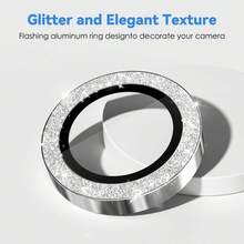 1 Set Camera Lens Protector Film For IPhone 17/16/15/14/13/12/11 Pro Max, [Anti-Drop] [Compatible With Phone Case] [Easy To Install] Camera Screen Protective Film Accessories - Silver - View 5