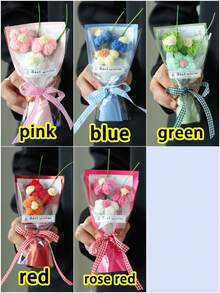 1支迷你人造花，附赠礼品袋，是情人节、母亲节花束和小礼物的理想之选 - 彩色 - 查看 2