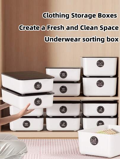 Caja de almacenamiento con 15 compartimentos reforzada y talla grande grande para ropa interior perfumada, organizador de ropa interior y calcetines con pegatinas, adecuado para guardar prendas íntimas y calcetines