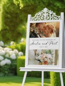 Wedding Welcome Sign Template, Modern Photo Welcome Sign Template, Printable Wedding Reception Poster - Multicolor - View 3