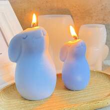 Easter Squinting Rabbit Silicone Mold, DIY Cute Easter Rabbit Candle Resin Silicone Mold - White - View 3
