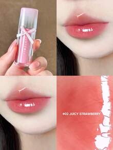 JUDYDOLL Ice Watery Lip Gloss-Gen 2 Shiny Mirror Lip Gloss, Moisturizing & Nourishing Essence, Long-Lasting - 02 Juicy Strawberry - View 1