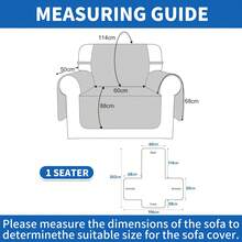 YSTYLE Single-Seater Sofa Cover With Armrests, Reversible Cat-Friendly Scratch-Resistant Couch Cover, Double-Sided Quilted Sofa Cover, Universal Sofa Cover - Black + Khaki - View 7