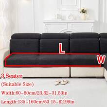 1pc Plush Velvet Sofa Seat Cushion Cover, Waterproof Anti-Slip Slipcover, Soft Skin-Friendly Modern Style, Pet Scratch Resistant, Suitable For L-Shaped Sofa And 1/2/3/4 Seater Sofa, All Season (Sold Individually) - Black - View 16