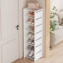1pc Single Row Shoe Rack, Multi-Layered Storage Space Saving Shoe Cabinet, Can Be Freely Assembled, Suitable For Bedrooms, Living Rooms, And School Dormitories. - White - View 4