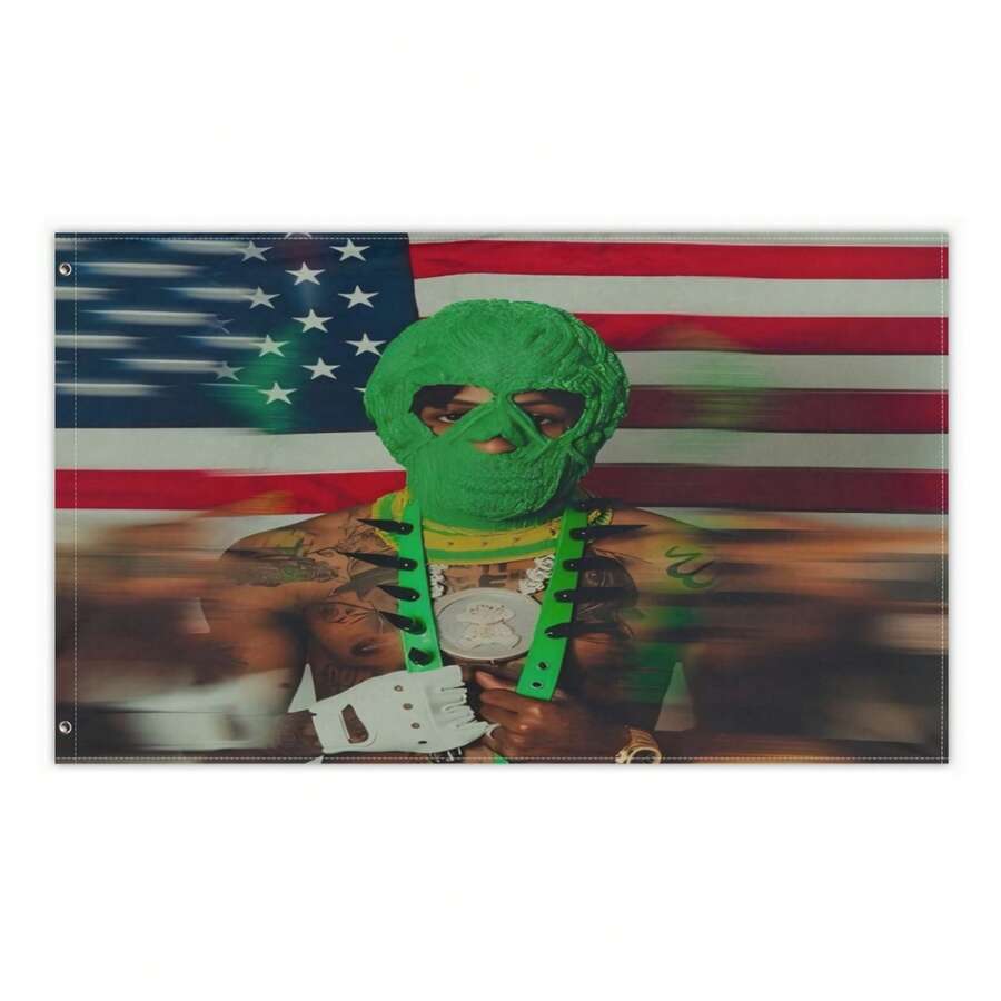 Youngboy Never Broke Again American Flag 3*5FT, Youngboy Concert Flag, Youngboy Rapper Banner, Hip Hop Poster,2025 Youngboy Bedroom Party Decorations College Dorm Decor - trắng - Xem 1