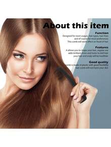 4/6 SZT. Czarny, przenośny grzebień do włosów, grzebień z małym rzędem, grzebień do codziennego użytku, gruby i gęsty grzebień, plastikowy grzebień do stylizacji. Nadaje się do codziennego użytku przez kobiety i mężczyzn. - Czarne - Zobacz 7