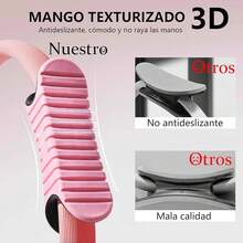 Kit de Pilates en Casa 3 PCS - Incluir Aro de Pilates 3D Mango Antideslizante,Bandas de Resistencia Elastica y Cuerda Yoga 8 Formas, para Fortalece Músculos Centrales y Suelo Pelvico - rosa - Ver 2