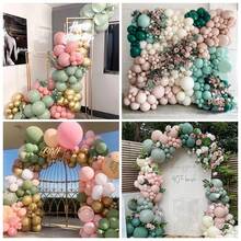 16 件复古粉色和绿色气球，金属金色，五彩纸屑乳胶气球适用于复活节、丛林、圣诞节、花卉、仙女、男孩、女孩、儿童生日、婴儿洗礼派对装饰 - 彩色 - 查看 6