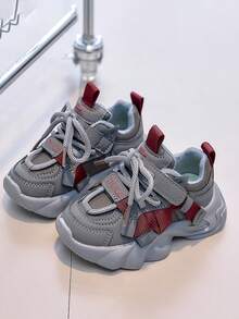 Kids Chunky Sneakers, New Boys/Girls Running Shoes, Casual Footwear For Toddlers, Little Kids, Big Kids - Grey - View 2