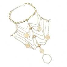 1PCS Beautiful Court Style Fairy Multi-Layer Fringed Anklet, Exquisite Metal Chain Ankle Chain Foot Decoration COS Photo Perfect Match - 銀色 - 查看 5