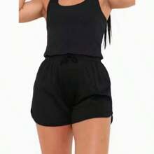 Short Canelado Liso – Look Versátil - Preto - Visão 1