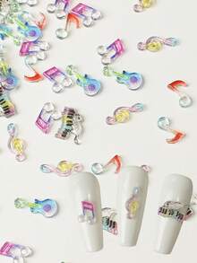 50 قطعة من الملحقات الزخرفية لفن الأظافر بشكل ملاحظات موسيقية لامعة بألوان الحلوى، ديكورات شعر جميلة للزينة DIY مناسبة لحجارة الراين ثلاثية الأبعاد لأظافر، سلاسل الهاتف، سلاسل المفاتيح، أعمال فنية DIY للأظافر، هدايا