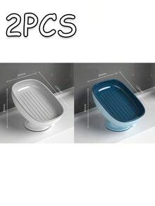 Leichte und luxuriöse Seifenaufbewahrungsbox, mit starken Saugnäpfen, die stabil und langanhaltend sind, und einem integrierten Ablaufdesign, geeignet zum Aufbewahren von Seife im Badezimmer