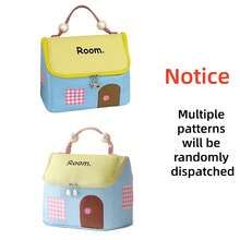 1 pezzo Borsa trucco per donne con motivo dopamina, grande capacità, scomparti, portatile e impermeabile per il viaggio, da tenere in mano