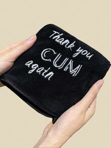 1pc/3pcs, 12in Microfiber Embroidery Funny Creative Hand Towel For Girlfriend Wife Adult Humor Gift, Perfect For Valentine's Day Wedding Anniversary Day Gift Mother's Day Gag Gift Bachelor Bachelorette Party Supplies Bathroom Decor - Black - View 8