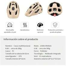 FINYQBET Casco de Bicicleta Ultraligero para Adultos, con Visera Extraíble y 13 Ventilaciones, Ajustable para Ciclismo de Montaña y Urbano (56-62 cm(Beige) - Tipo 2 - Ver 4